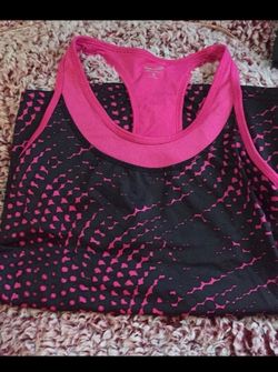 Pink & Black Wave Polkadot Workout Tank
