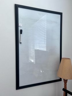 Dry Erase Whiteboard with Black Frame – Magnetic, Large