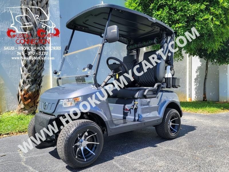 2025 EPIC Carts E20 Electric Golf Cart - 2 Passenger - Charcoal w/Golf Bag Attachments