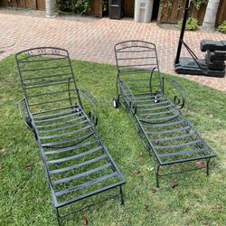 Vintage Metal Chaise Loungers