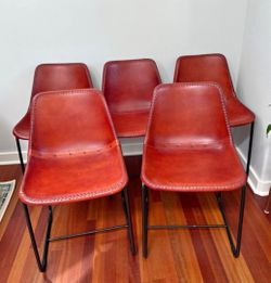 CB2 Roadhouse Saddle Leather Chairs