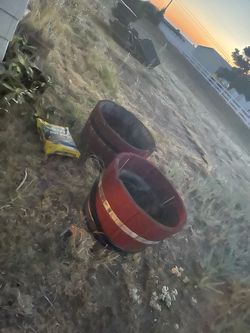 6 half wine barrel planters