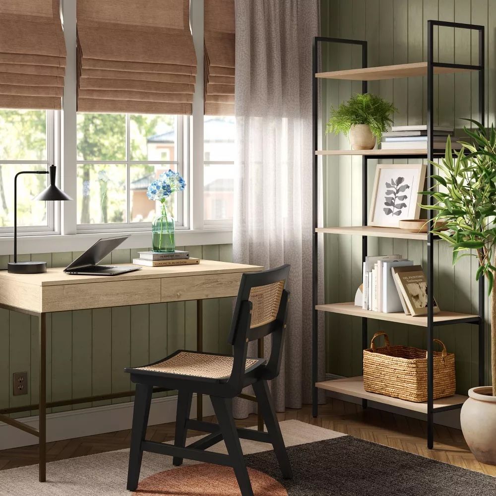 Loring Wood Writing Desk With Drawers And Charging Station - Threshold