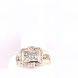 Diamond Gold Ring 10K New 