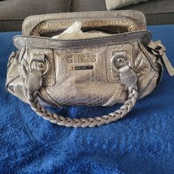 Guess Handbag Mettalic Silver 