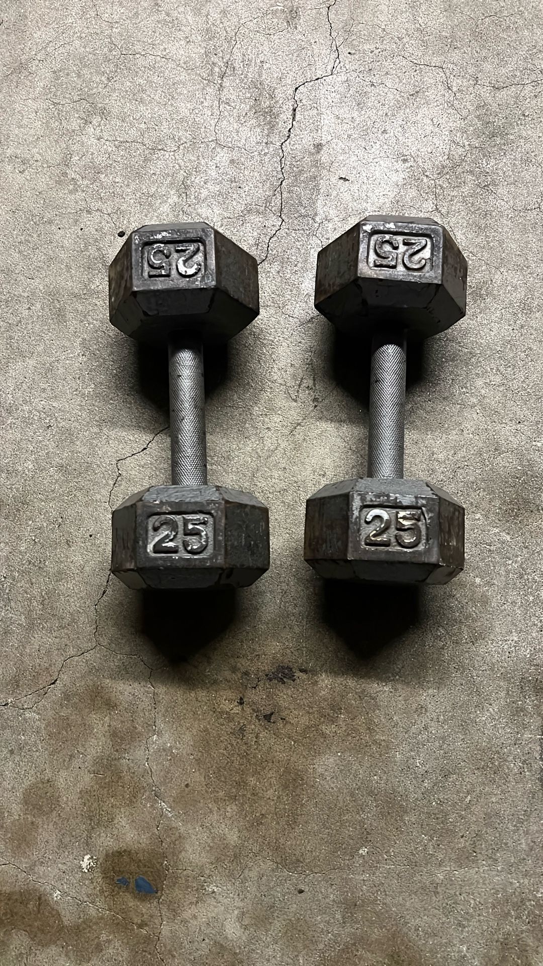 25 Lbs dumbbells. USED. 