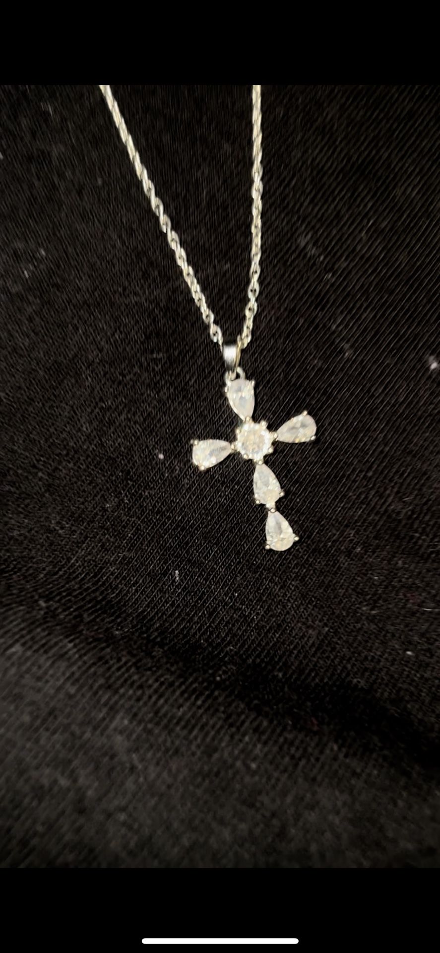 Diamond Silver Cross Chain (2.1ct)