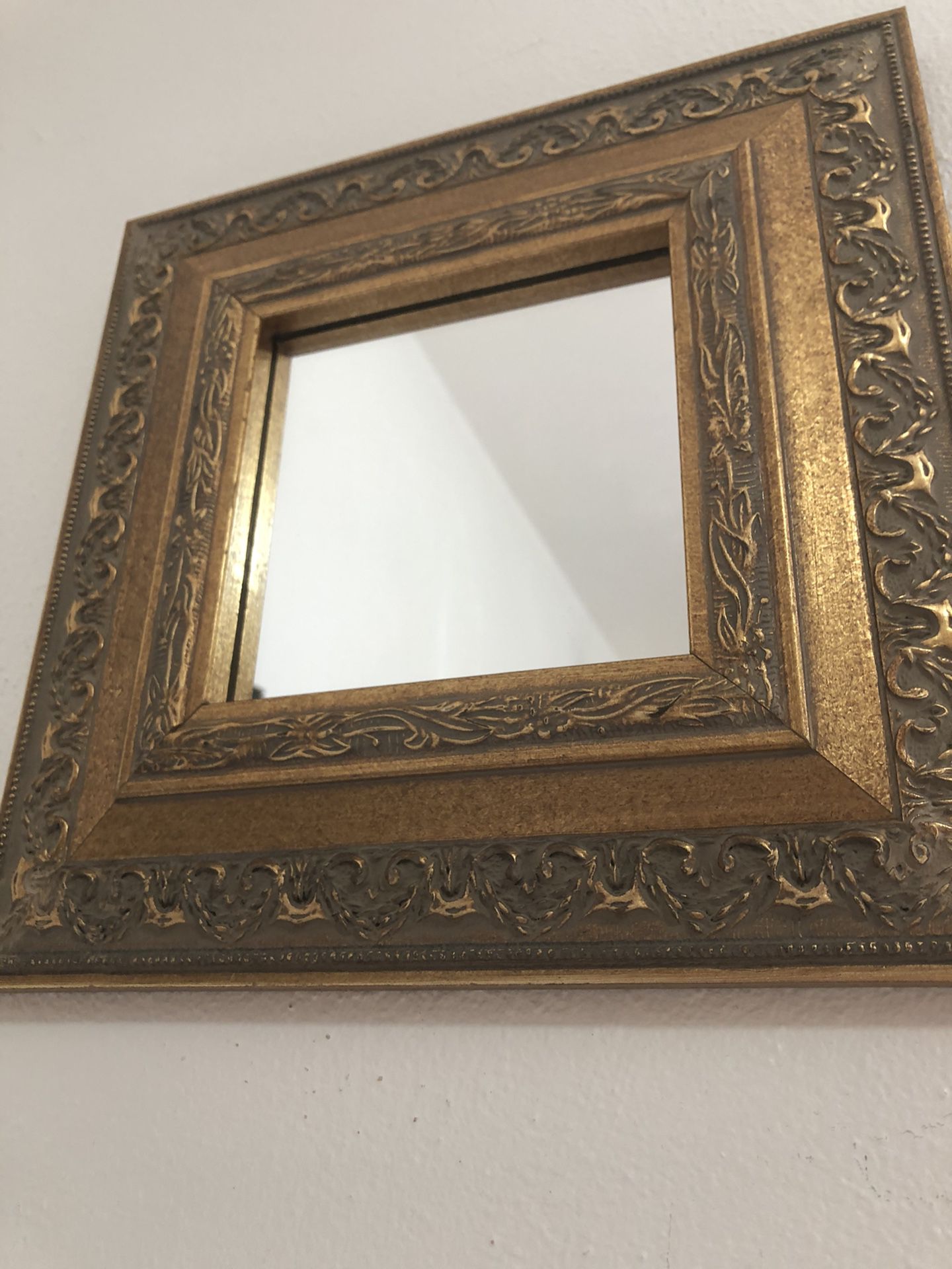 Small Square Diamond Shaped Ornate Wall Mirror