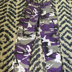 Purple Camo Cargo Pants