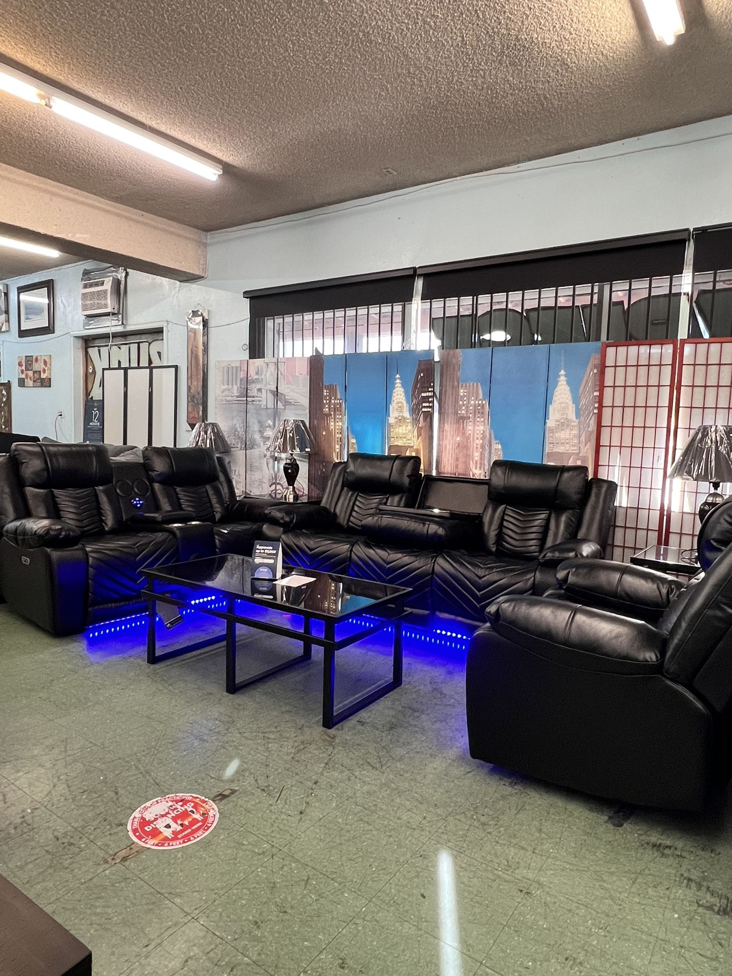 🚛Hot Deal🚛Brand New 3pc Power Reclining Sofa, Power Reclining Loveseat with Bluetooth Speaker And Power Recliner Chair $1899, Finance Available