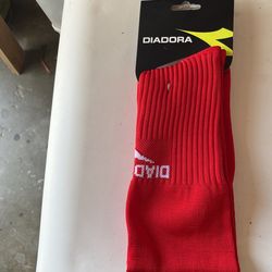 6 Adult Red Soccer Socks