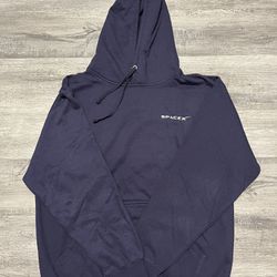 Genuine SpaceX Logo Hoodie Navy Blue SIZE XL Elon Musk Sweatshirt
