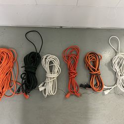 Set of 6 Outdoor Extension Cords - Various Lengths