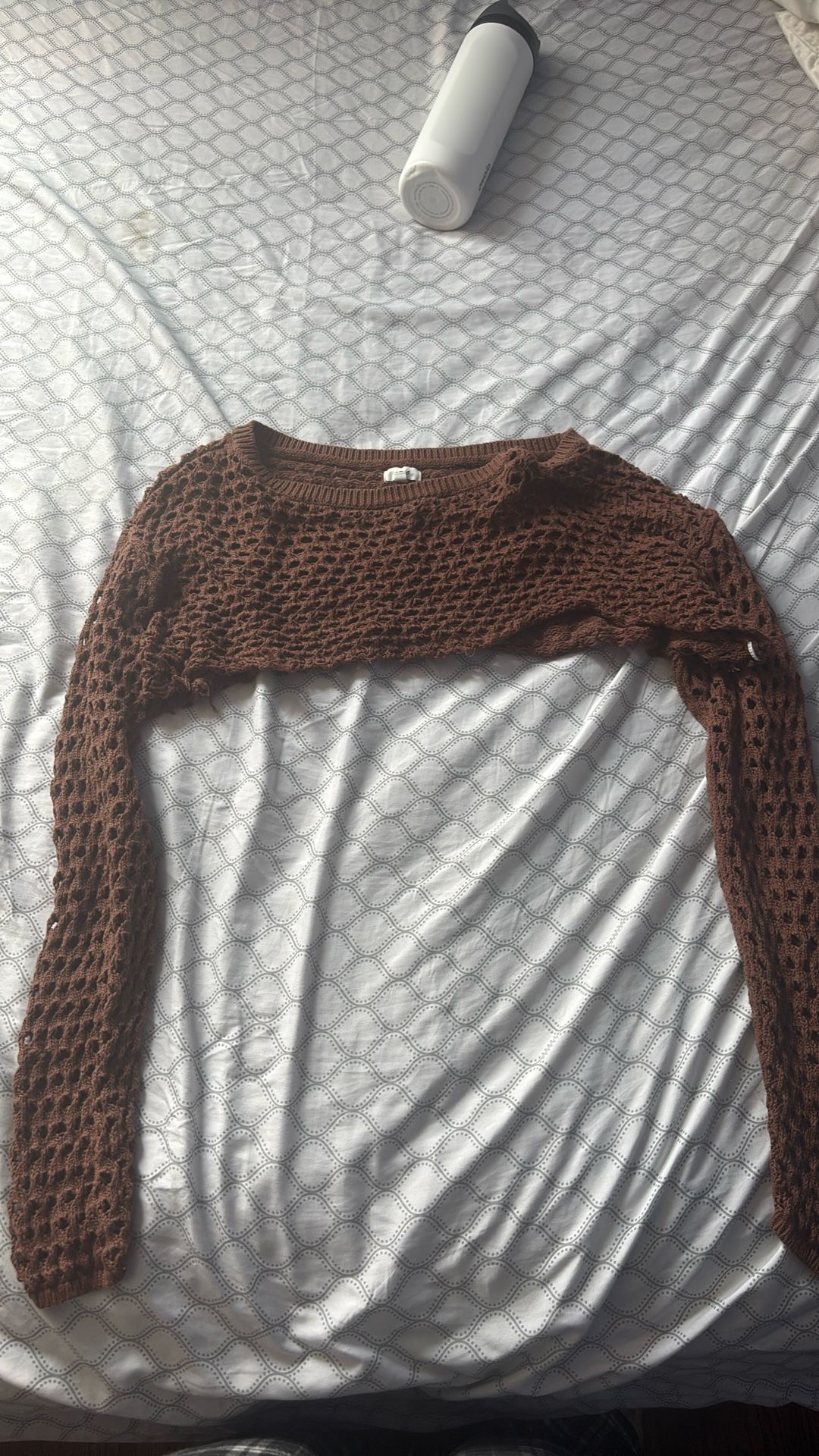 brown fishnet top