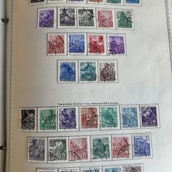 Germany 🇩🇪 German Democratic Republic Post Stamp Collection Of 36 Stamps Complete Sets Complete Page Issued 1953 To 1954