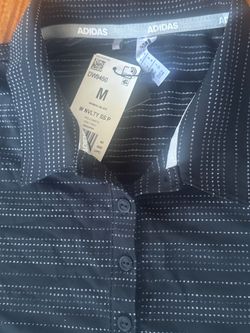 Adidas Women's black white Golf Polo Shirt Size M