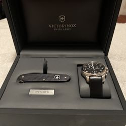 Swiss Army Officers Watch And Knife Set, Brand New