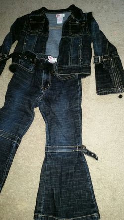 Kids designer JLO jeans and jacket set