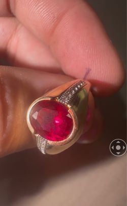 14 k Gold Ruby and Diamond Ring