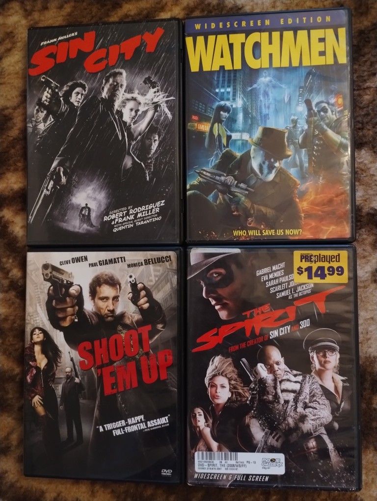 Sin City, Shoot Em Up, Watchmen, Spirit DVD Collection
