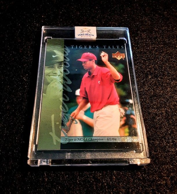 Tiger Woods 2001 Upper Deck NCAA Champion 6/1/96! Golf LEGEND