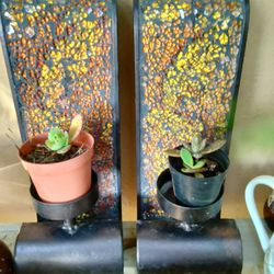 Pair Of Mosaic Candle Holders Plant Holders