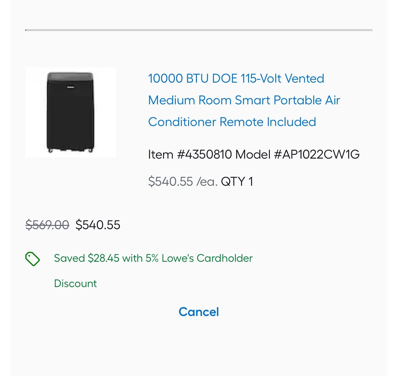 2 10k BTU Portable Ac