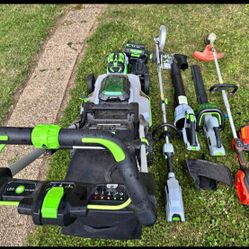Ego mower-blower-edger-hedger-complete-set-and-Husqvana-wacker.