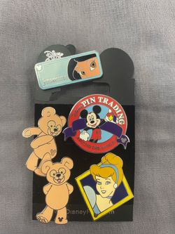 Disney Pin Trading Jasmine Cinderella Duffy Bear Mickey 5 Pin Lot On Card