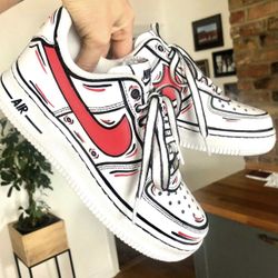 Custom Cartoon Af1 With Any Color Swoosh