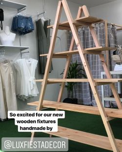 Rustic wood latter shelve