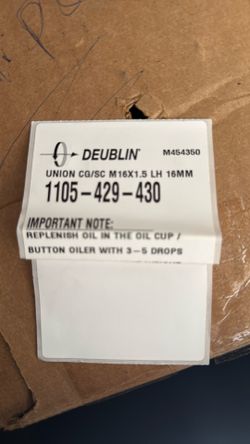New OEM: Deublin rotary unions of thi