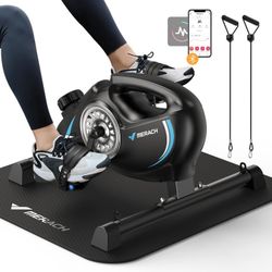 Under Desk Bike Pedal Exercise with MERACH APP for arm, leg recovery physical therapy