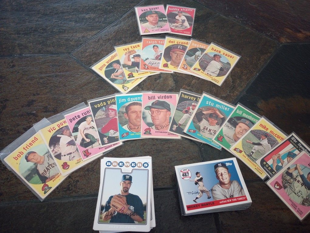Topps 1959, 2007, 2008 Baseball Cards