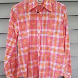 Vintage Lilly Pulitzer Plaid Shirt Size 4 w/ Vintage White Tag