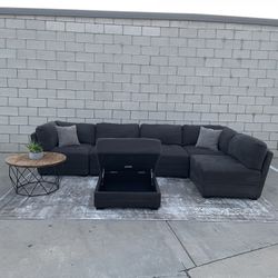 *Free Delivery* Gray Costco 6 Piece Modular Sectional 