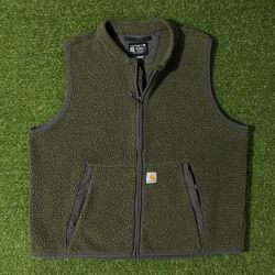 Mens Carhartt Sherpa Workwear Jacket Sweater Vest Coat Size XL