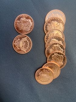 Golden State Mint 1/4 oz Fine Copper Rounds – Lot of 10