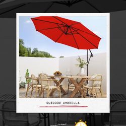 10 Ft Offset Outdoor Umbrella