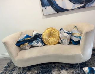 White suede couch