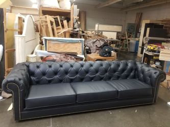 BRAND NEW 10ft sofa black leather, CUSTOM MADE AVAILABLE