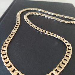 Gold 18k Plated Curb Necklace Chain