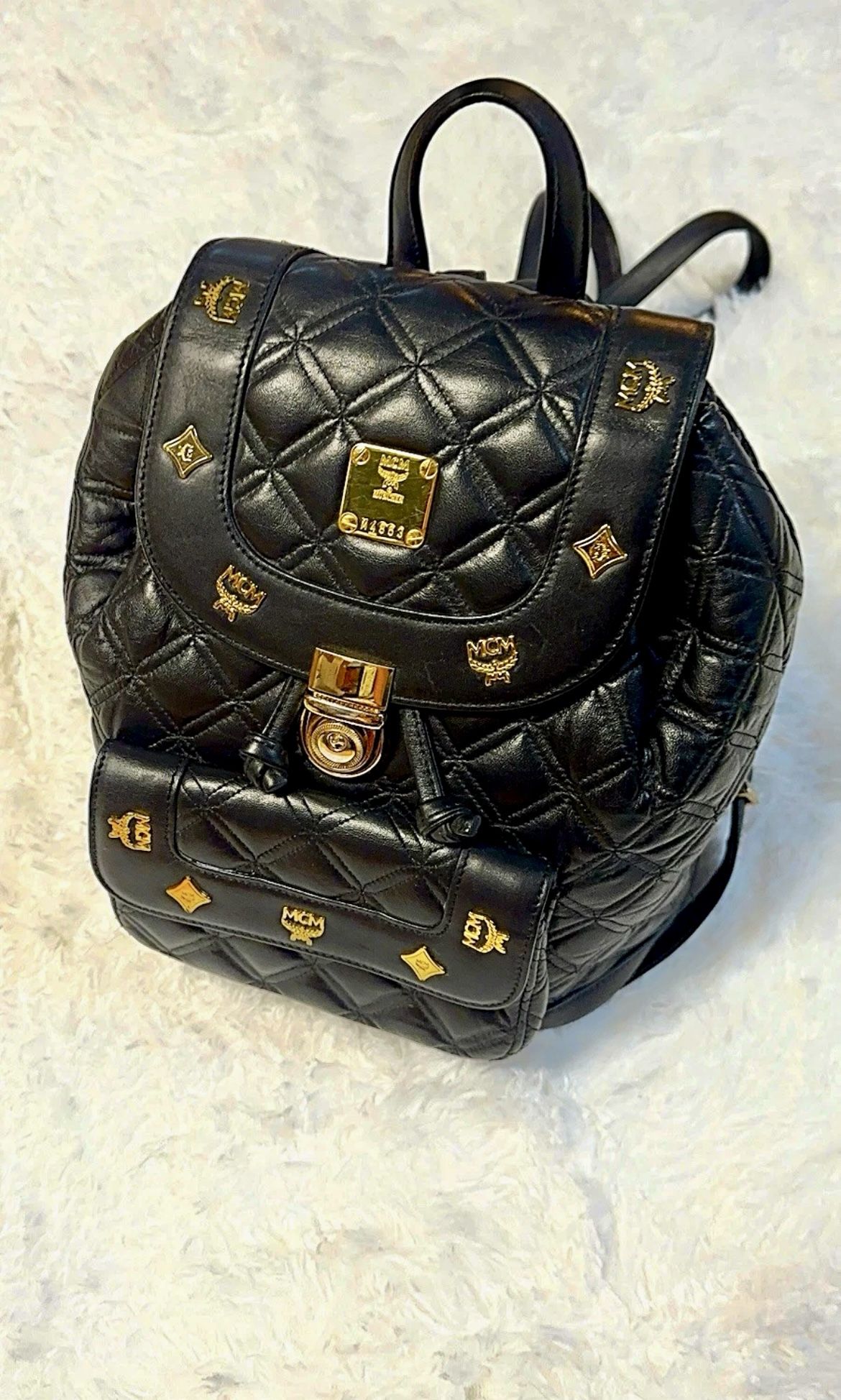 MCM Mini Quilted Backpack