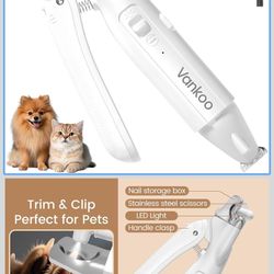 in 1 Dog & Cat Nail Clippers & Trimmers with LED Lights, Splash Guard - Pet Hair Trimmer for Around Paws, Ear, Eye,Face, Rump Rechargeable & IPX7 Wate