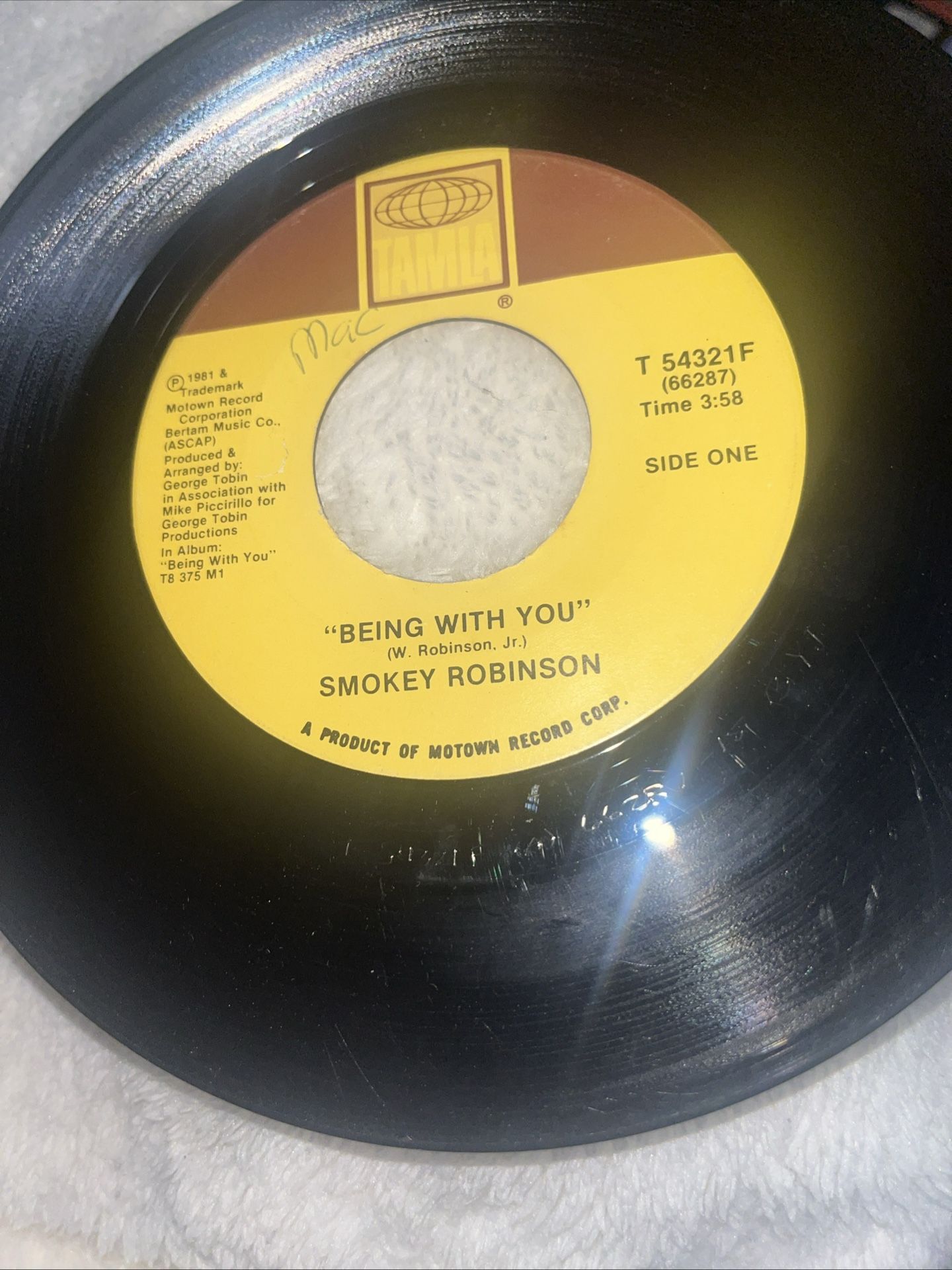 1981 Smokey Robinson 45 Vinyl What's In Your Life For Me & Being With You, Tamla