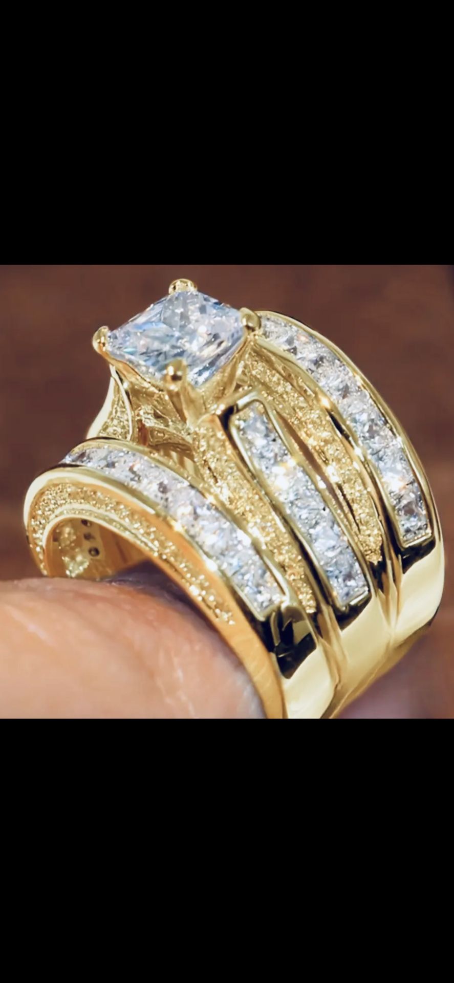 3 PC Wedding Engagement Ring Sizes 5/6/7/8/9/10/11/12