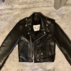 Leather Jacket Cropped, Black, 32