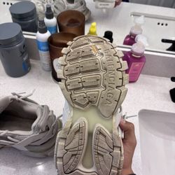 all white track star balenciagas