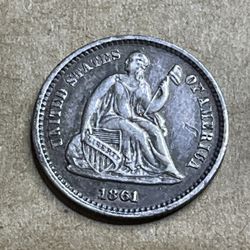 Liberty Silver seated H10c 1881/0  overdate 