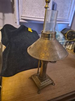 vintage brass hurricain lamp